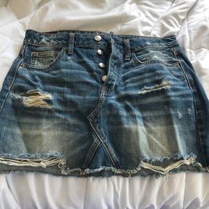 Ripped jean skirt